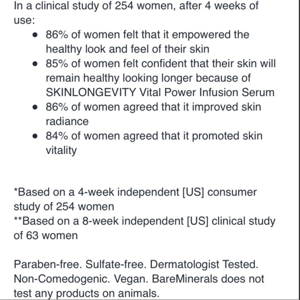 2 Bareminerals Skinlongevity Vital Power Infusion Serums - Picture 7 of 7